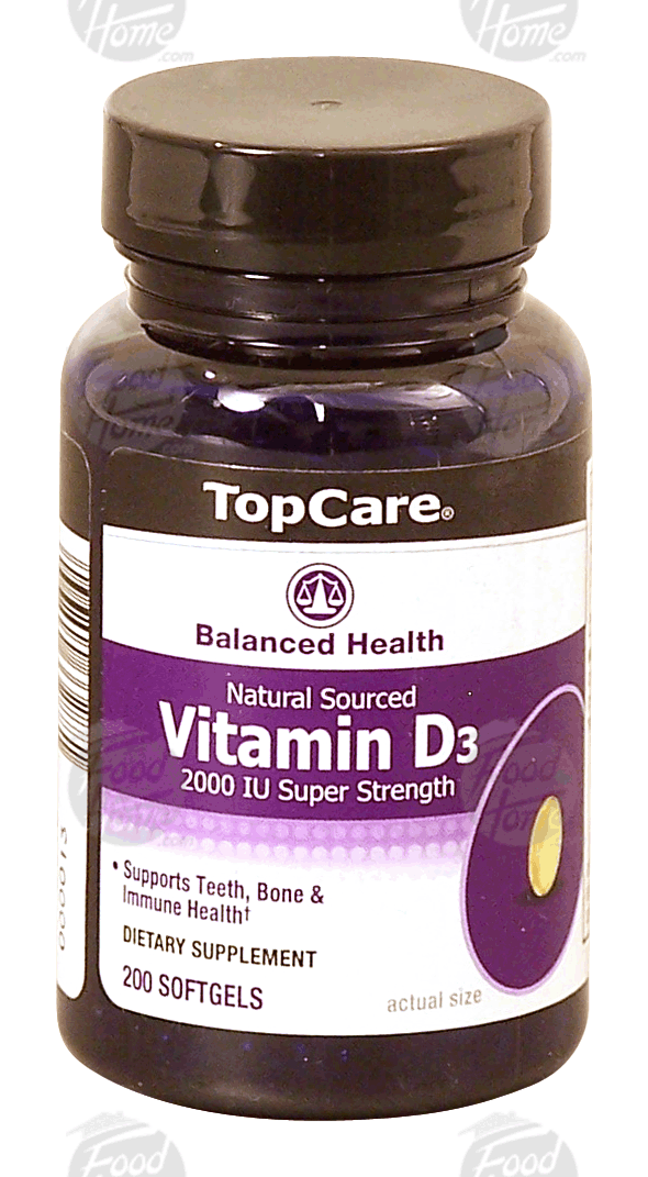 Top Care Balanced Health natural sourced vitamin d3, 2000 iu super strength, softgels Full-Size Picture